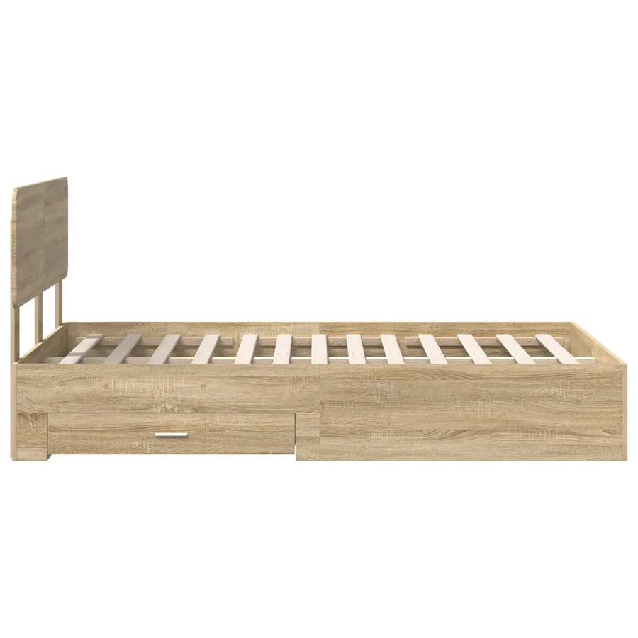 Cadre de lit Chêne Sonoma 135 x 190 cm Bois d'ingénierie - 9
