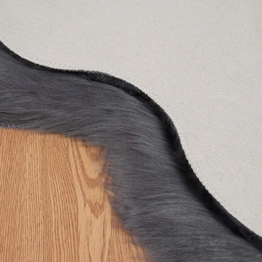 Tapis en fausse TAFALLA Anthracite 80 x 120 cm Polyester - 6