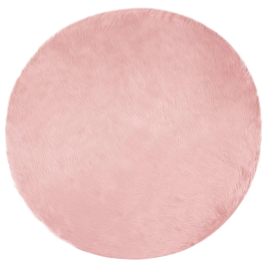 Tapis en fausse TAFALLA Rose Ø 100 cm Polyester - 2