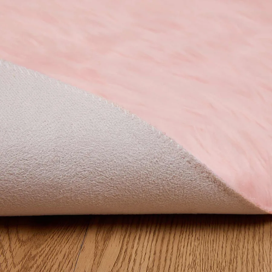 Tapis en fausse TAFALLA Rose Ø 100 cm Polyester - 7