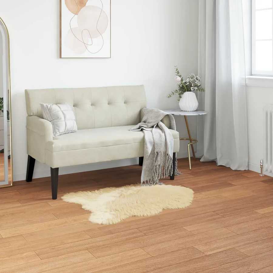 Tapis en fausse TAFALLA Crème 50 x 80 cm Polyester