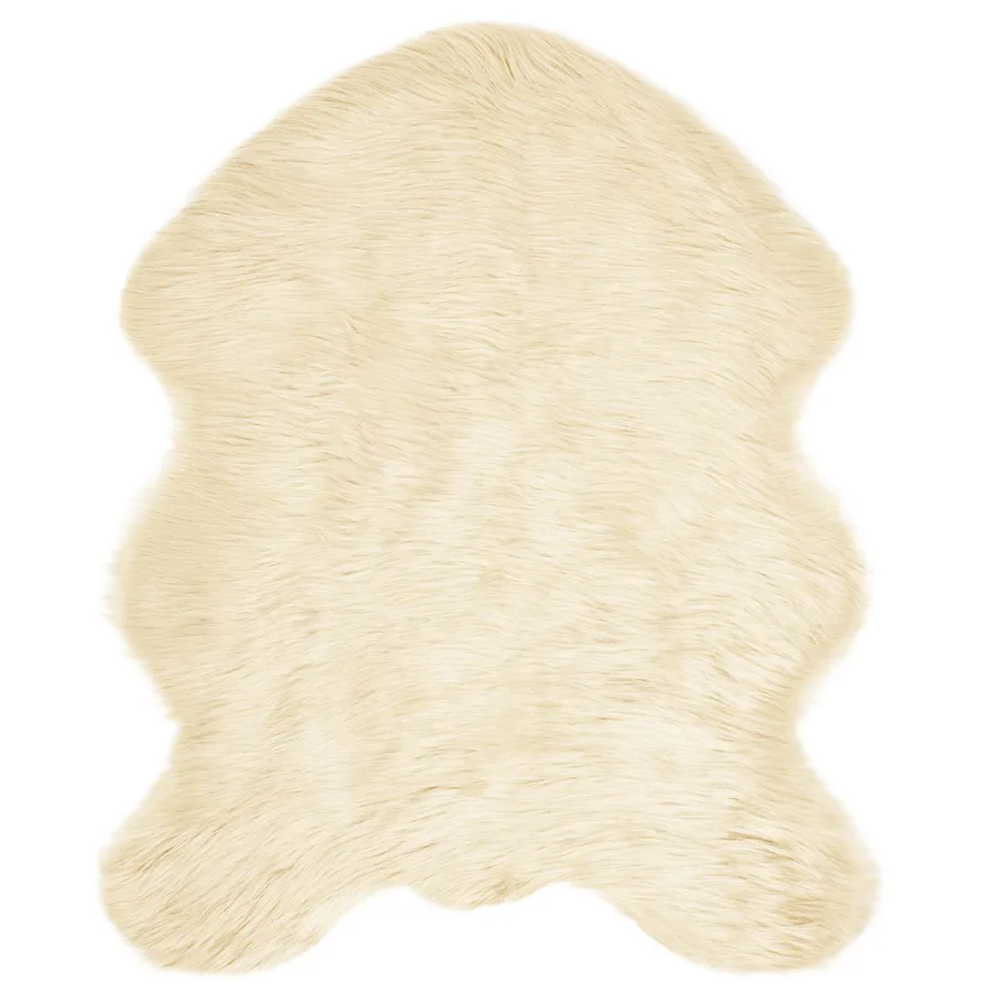 Tapis en fausse TAFALLA Crème 50 x 80 cm Polyester - 2