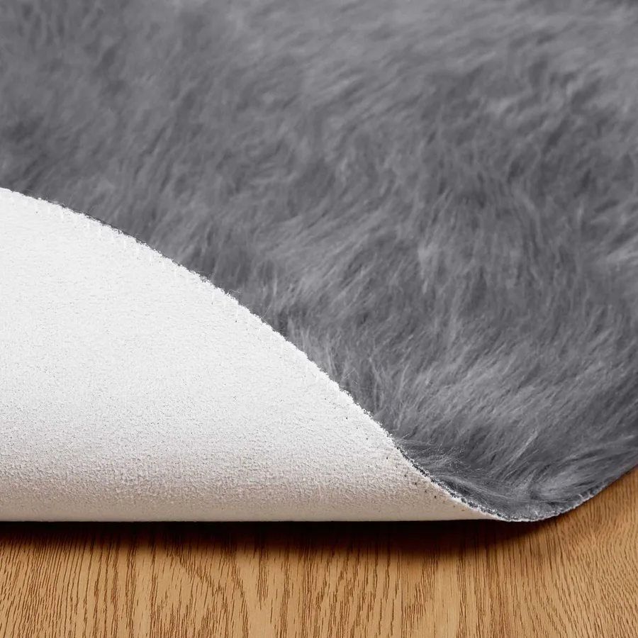 Tapis en fausse TAFALLA Anthracite Ø 80 cm Polyester - 6