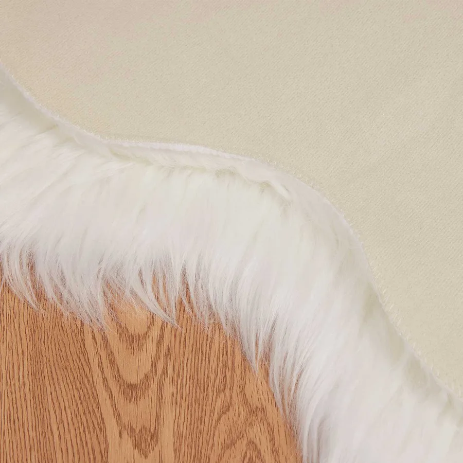Tapis en fausse TAFALLA Blanc 60 x 90 cm Polyester - 6