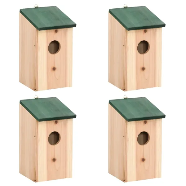 4 pcs Nichoirs Bois 12x12x22 cm