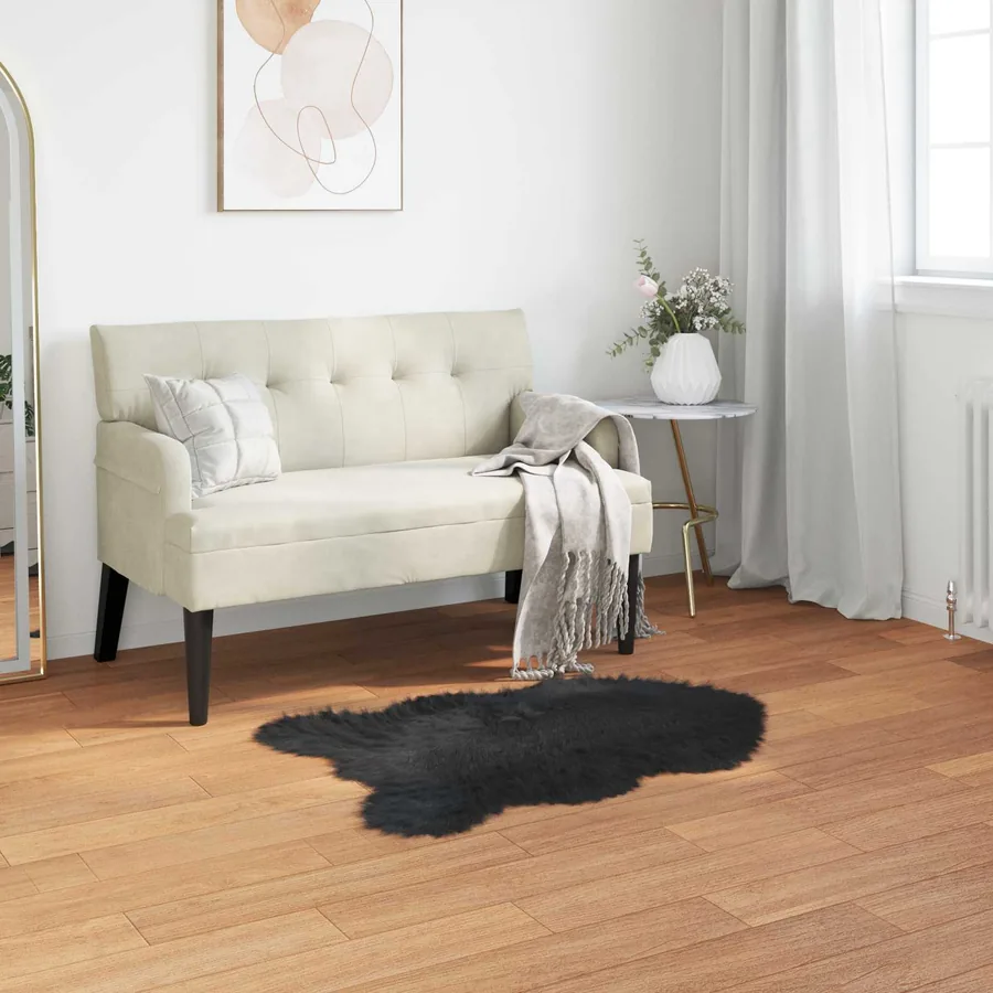 Tapis en fausse TAFALLA Noir 60 x 90 cm Polyester