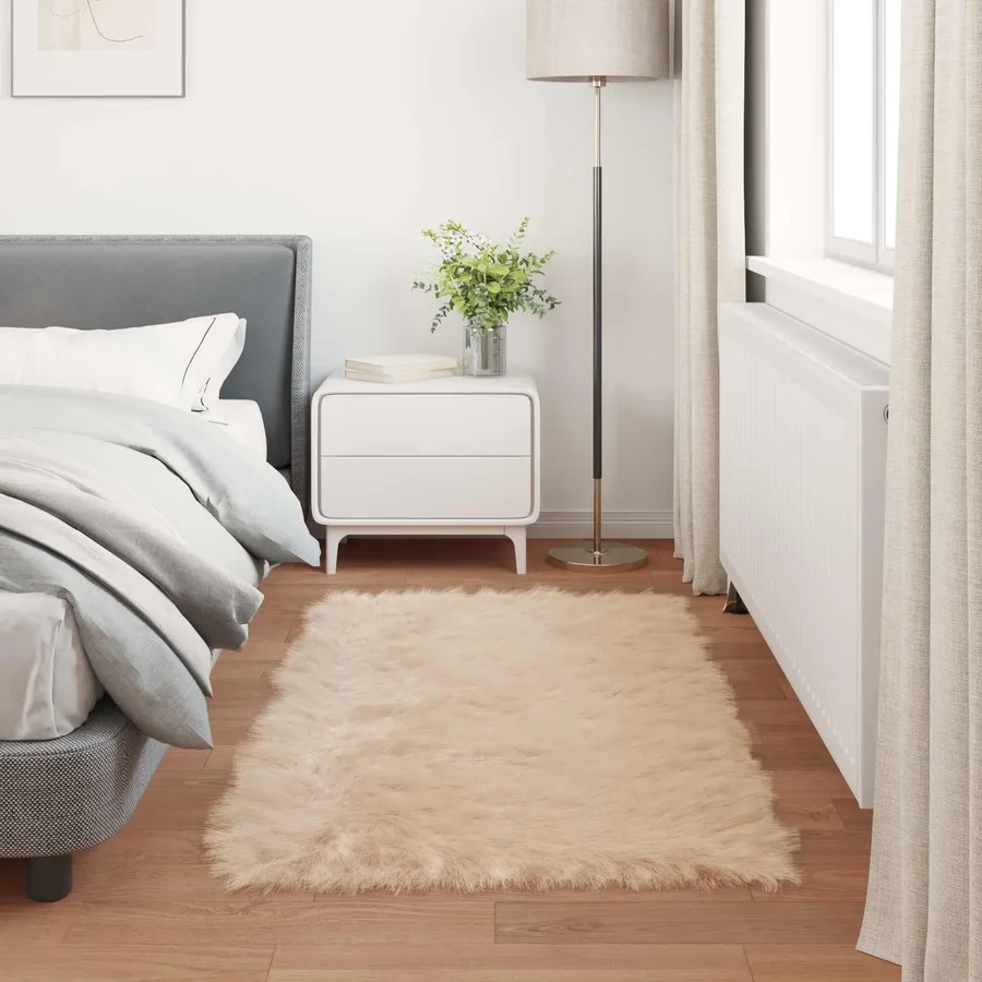 Tapis en fausse TAFALLA Beige 60 x 110 cm Polyester - 4
