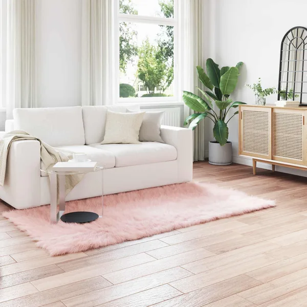 Tapis en fausse TAFALLA Rose 100 x 200 cm Polyester