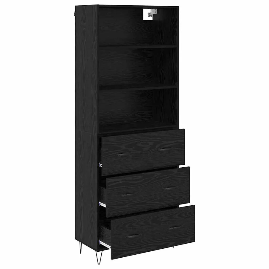 Haut Armoire avec tiroir 2 pcs Chêne noir Bois d'ingénierie - 5