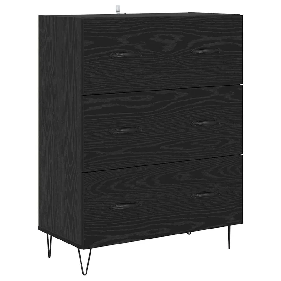 Haut Armoire avec tiroir 2 pcs Chêne noir Bois d'ingénierie - 6