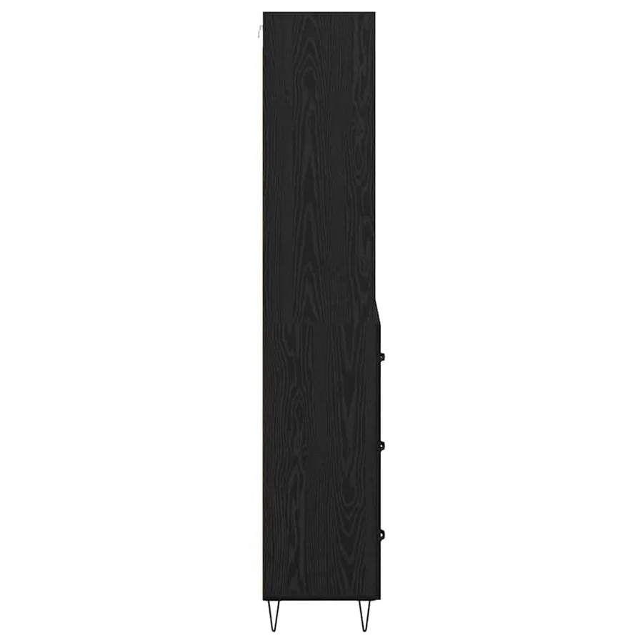 Haut Armoire avec tiroir 2 pcs Chêne noir Bois d'ingénierie - 9