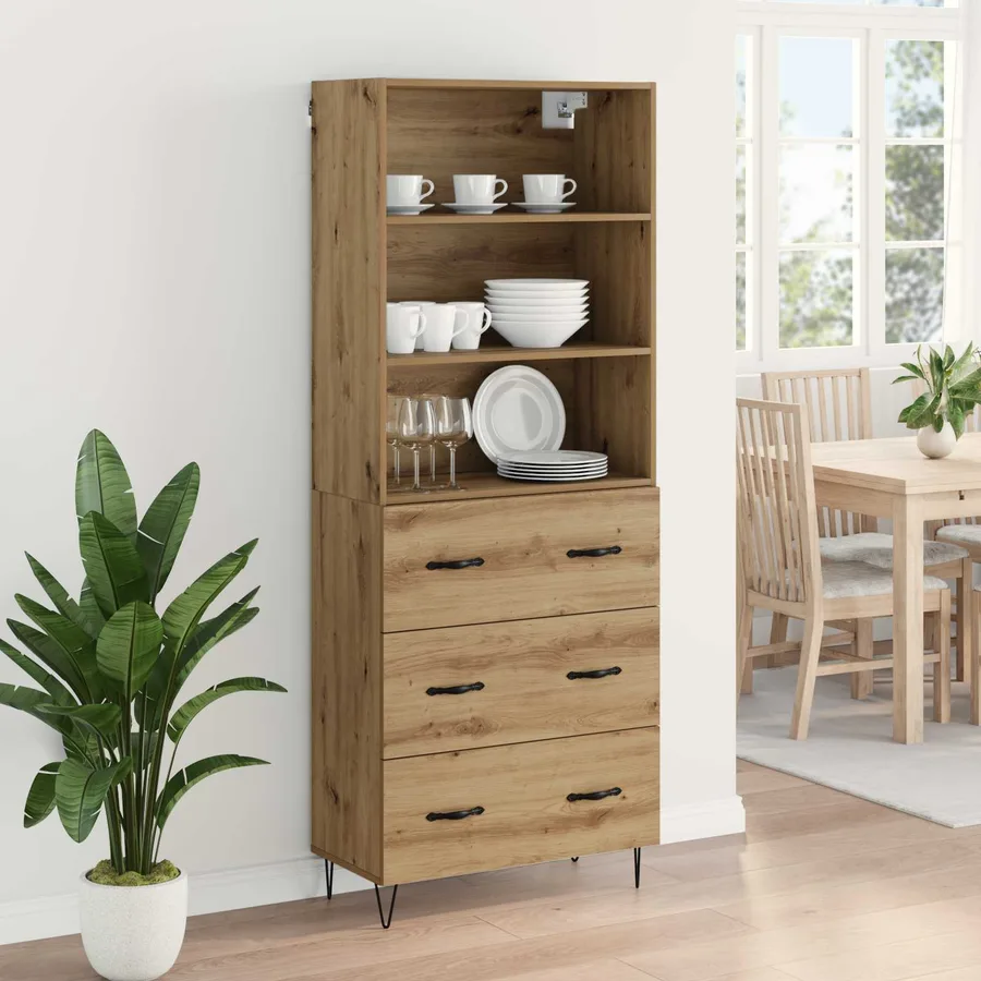 Haut Armoire 2 pcs Chêne artisanal 69,5 x 34 x 180 cm - 4