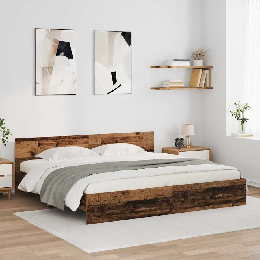 Cadre de lit Bois Ancien 180 x 200 cm Bois d'ingénierie