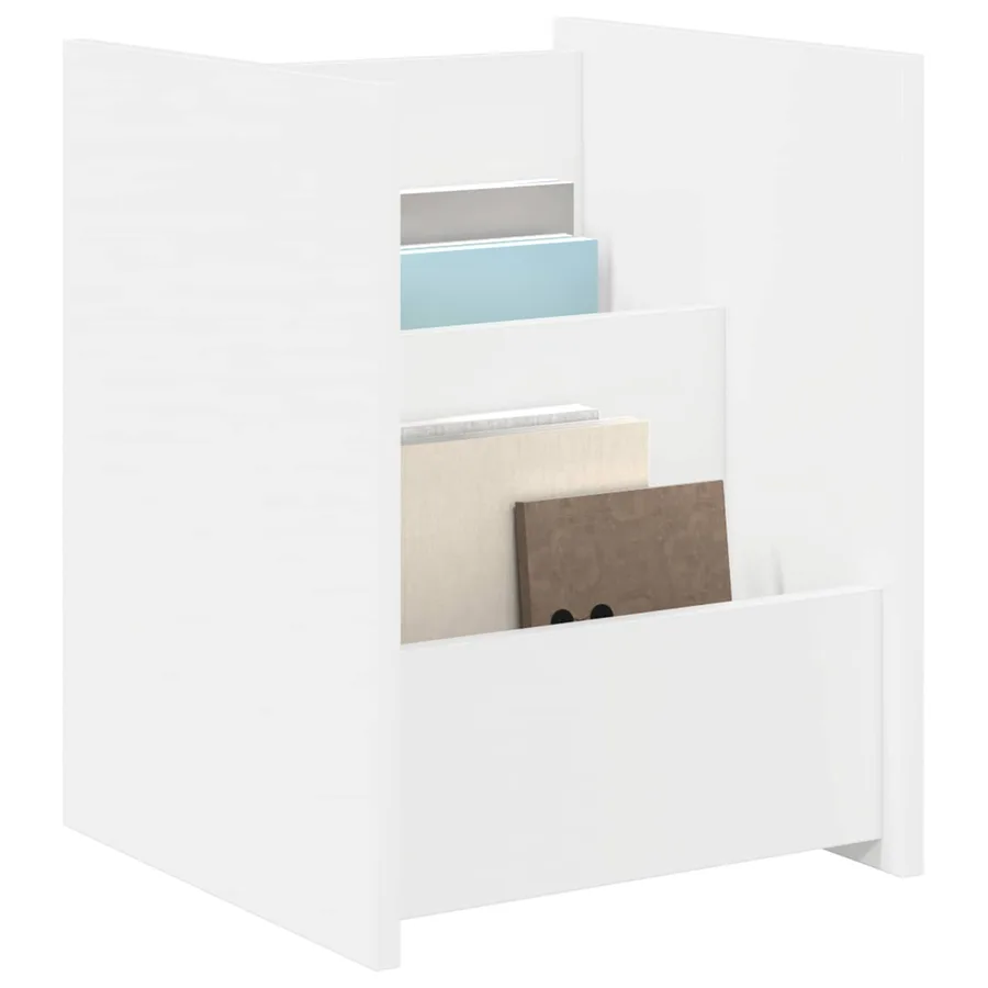 Étagère à magazines Blanc 35 x 35 x 45 cm Bois d'ingénierie - 3