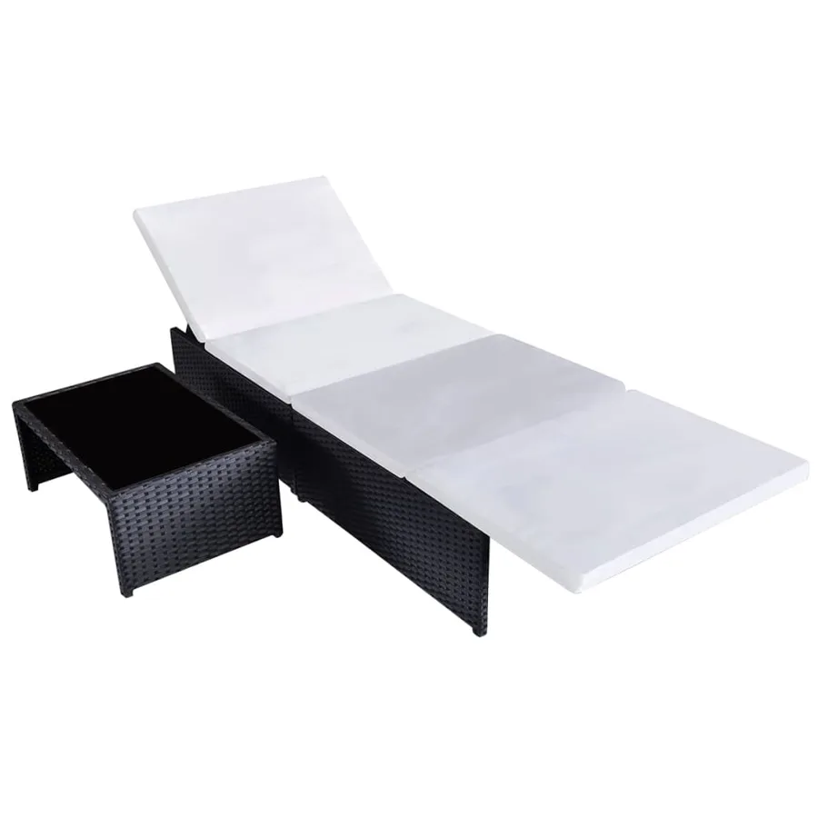 Chaises inclinables de jardin lot de 2 et table résine tressée - 4