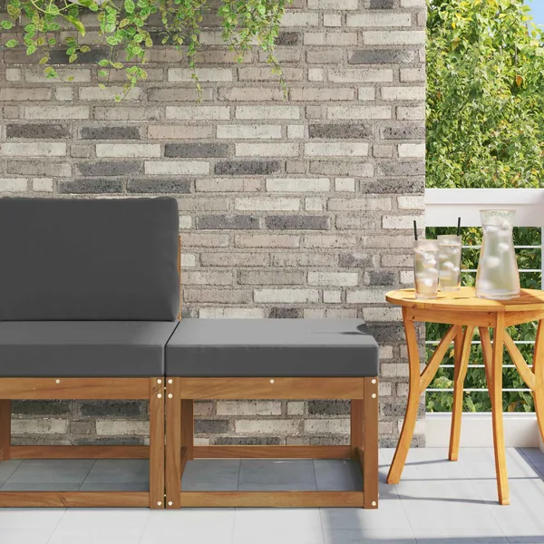 Pouf d'Extérieur Bois d'Acacia Massif Naturel