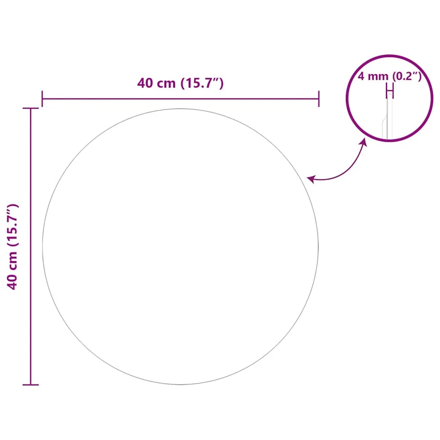 Miroir mural Rond Ø 40 cm verre trempé - 8