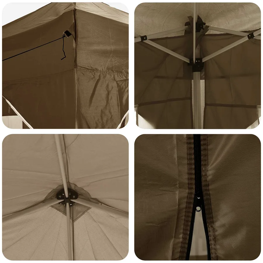 Tente de fête pop-up 290 x 290 x 245 cm Taupe - 12