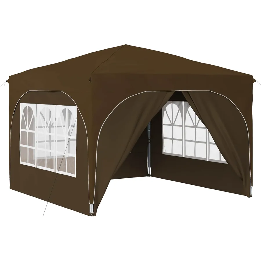 Tente de fête pop-up 290 x 290 x 245 cm Taupe - 2