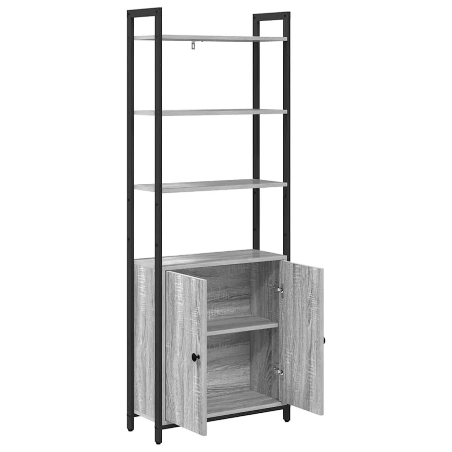 Bibliothèque Gris Sonoma 60 x 24 x 161 cm Bois d'ingénierie - 5