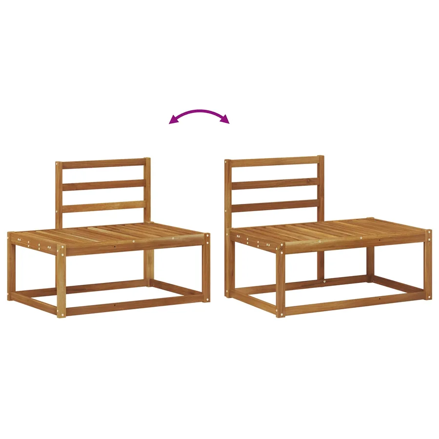 Ensemble de canapés d'extérieur 2 pcs Naturel - 7