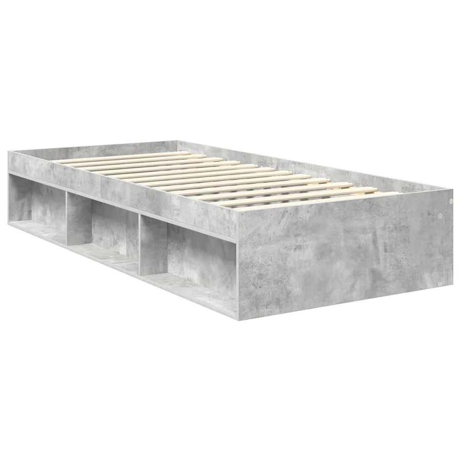 Cadre de lit Béton 90 x 200 cm Bois de pin massif - 5