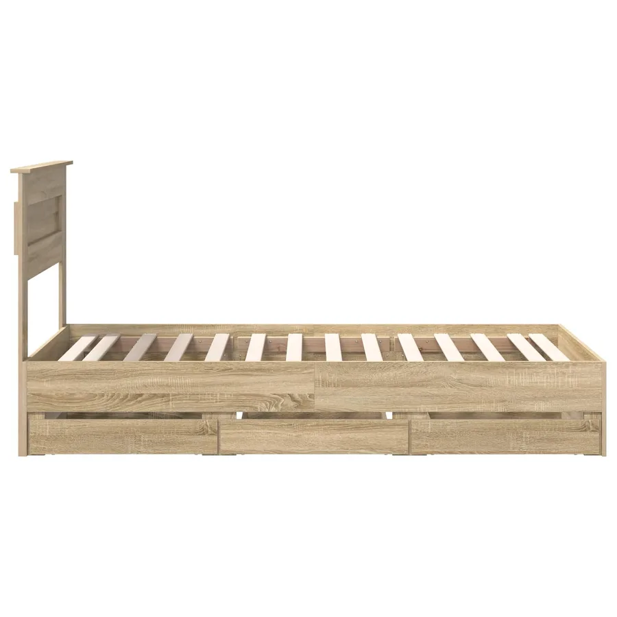 Cadre de lit Chêne Sonoma 75 x 190 cm Bois Ingénierie - 9