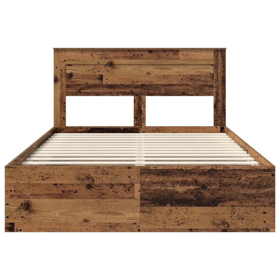 Cadre de lit Bois ancien 150 x 200 cm Bois de pin massif - 7