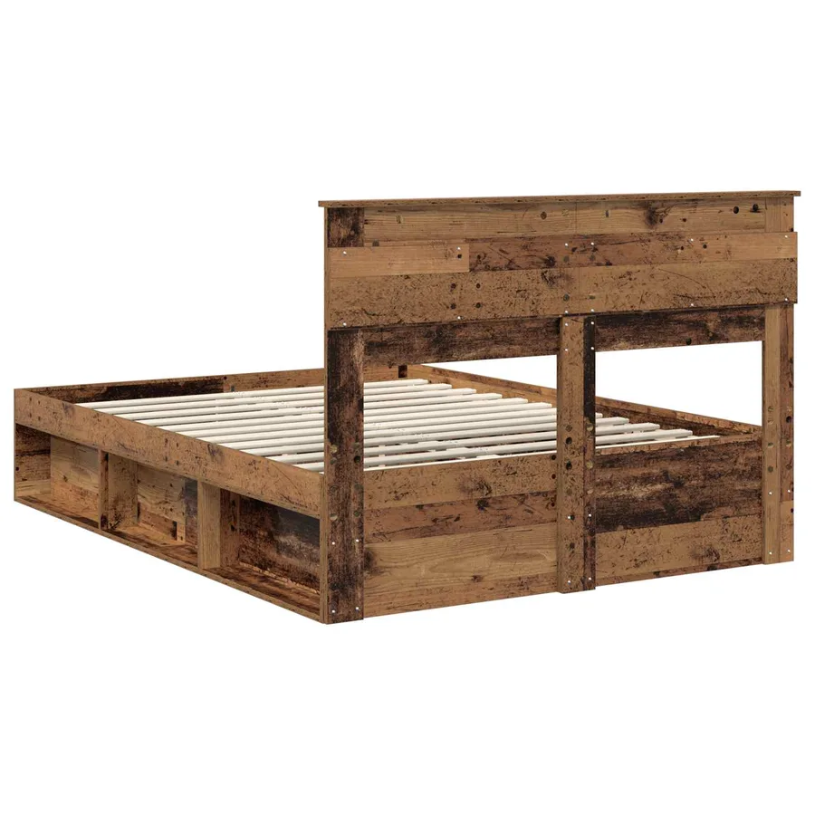 Cadre de lit Bois ancien 150 x 200 cm Bois de pin massif - 9