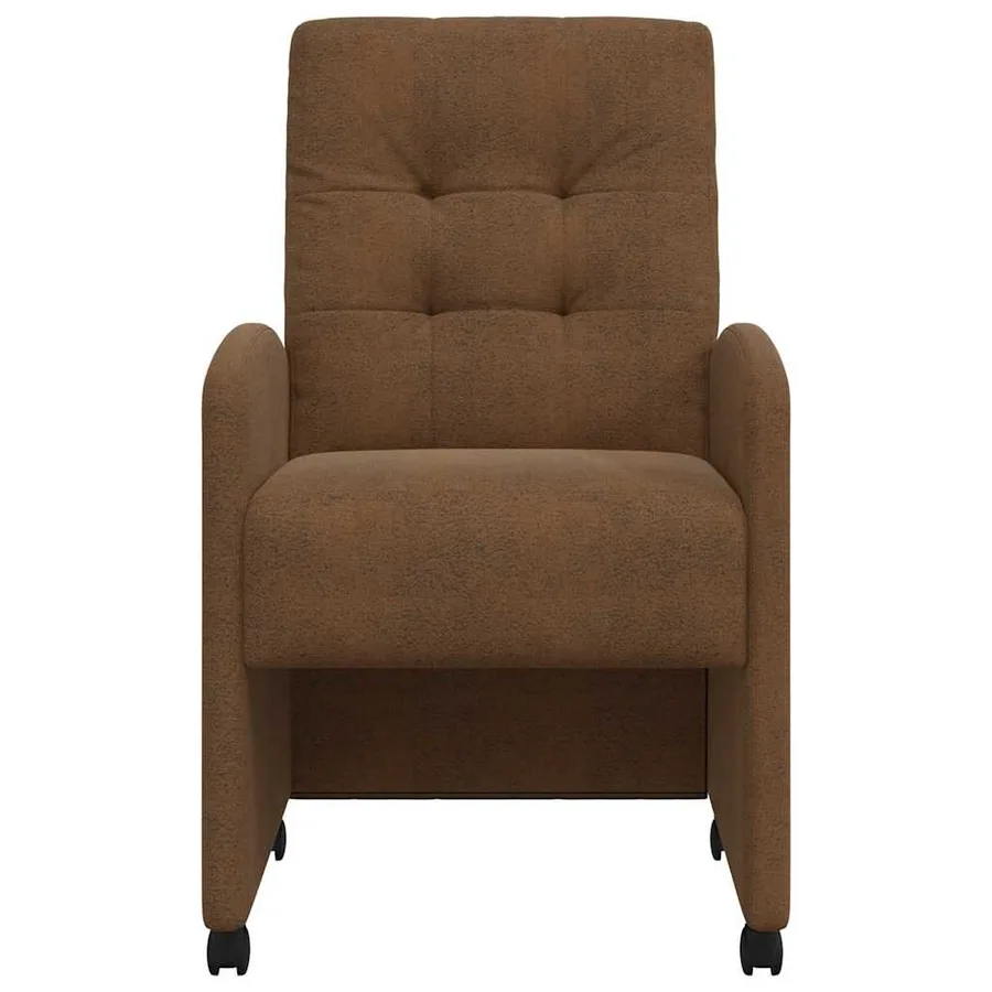 Chaises de Salle à Manger avec Roues 2 pcs Marron - 4