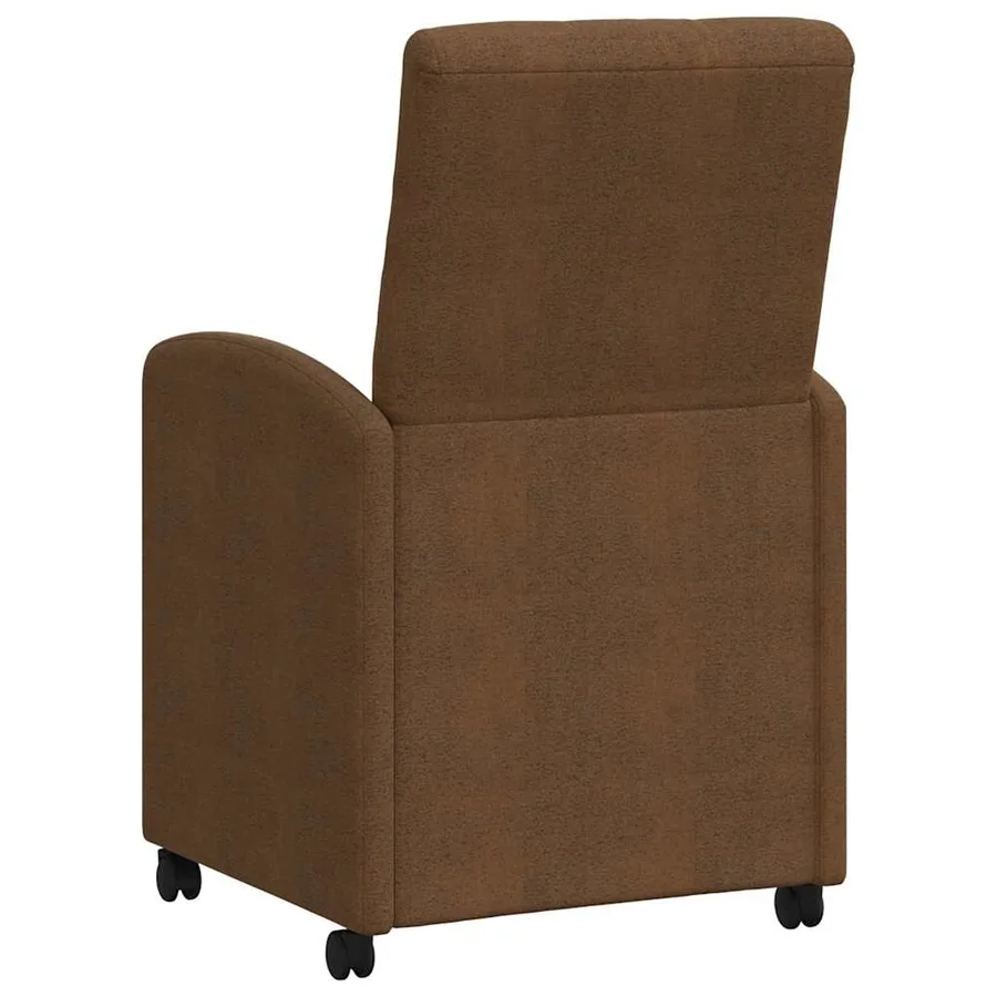 Chaises de Salle à Manger avec Roues 2 pcs Marron - 6
