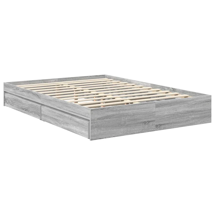 Lit de Rangement Gris Sonoma 140 x 200 cm Bois d'ingénierie - 6