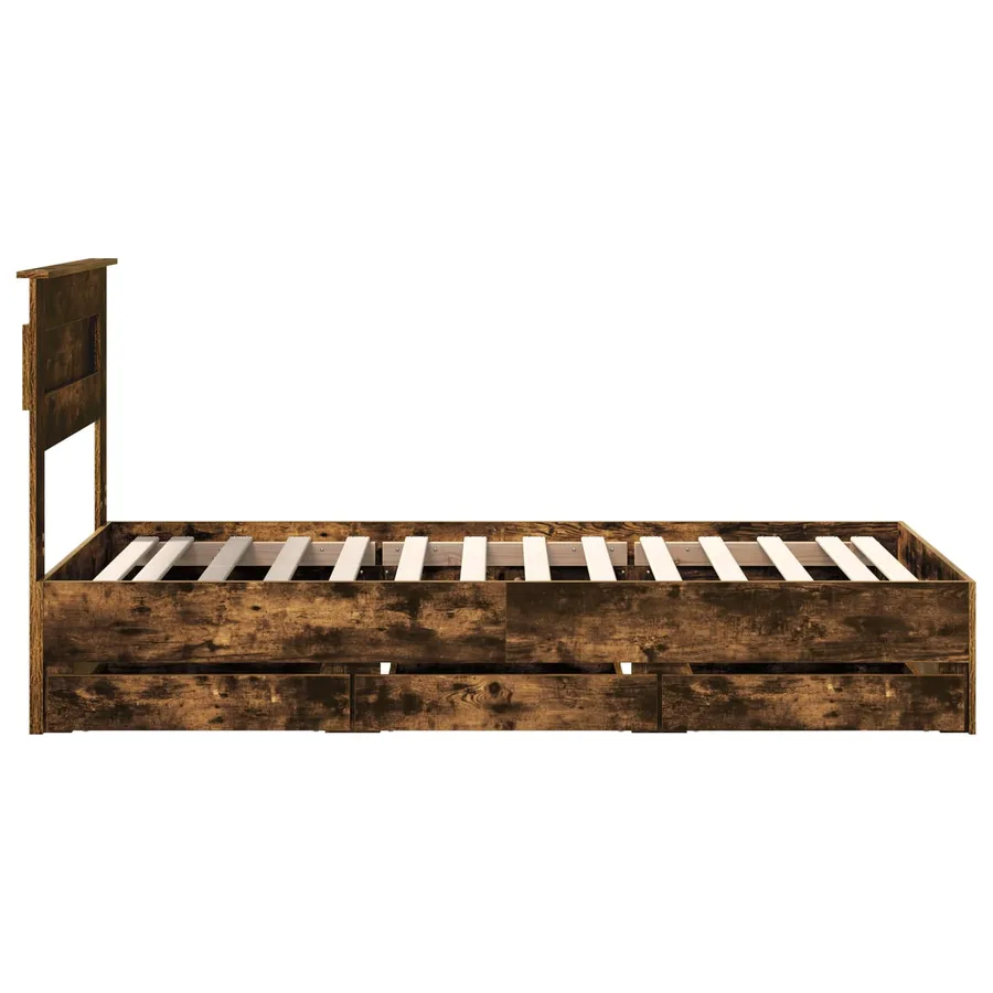 Cadre de lit Chêne fumé 100 x 200 cm Bois Ingénierie - 9