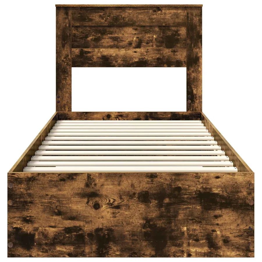 Cadre de lit Chêne fumé 90 x 200 cm Bois d'ingénierie - 7