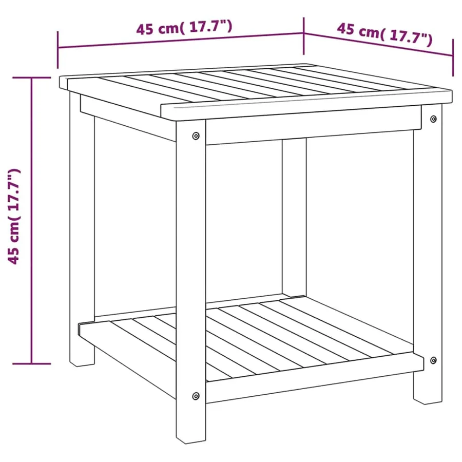 Table d'appoint Bois d'acacia massif 45x45x45 cm - 6