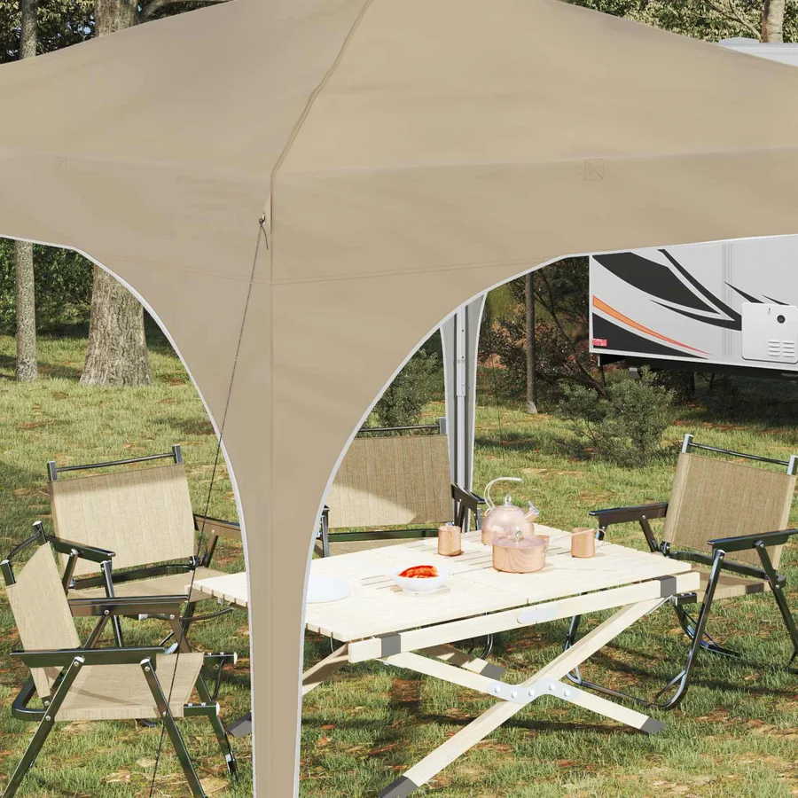 Tente de fête pop-up 290 x 290 x 245 cm Crème - 4