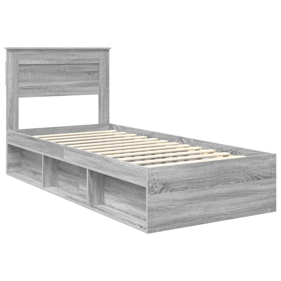 Cadre de lit Gris Sonoma 90 x 200 cm Bois de pin massif - 4