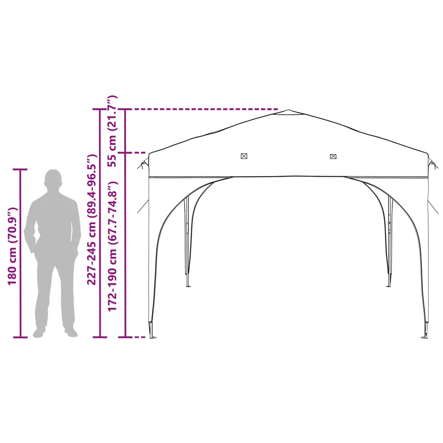 Tente de fête pop-up 290 x 290 x 245 cm Anthracite - 17