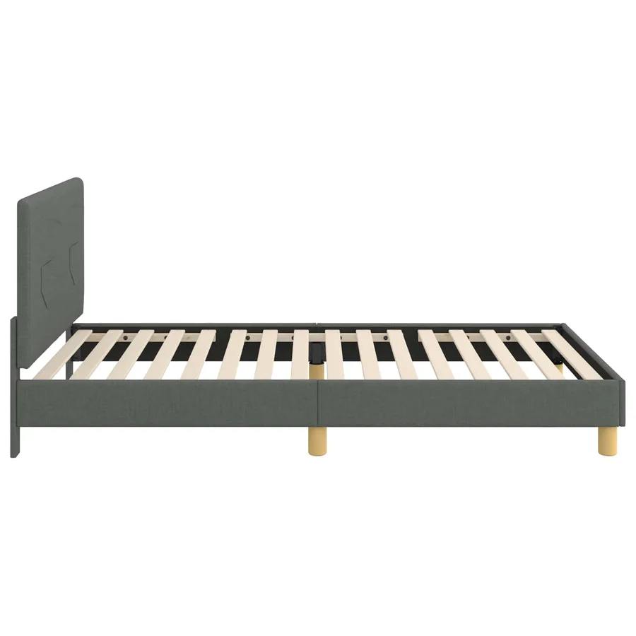 Cadre de lit pour enfants avec tête de lit Gris foncé tissu - 6