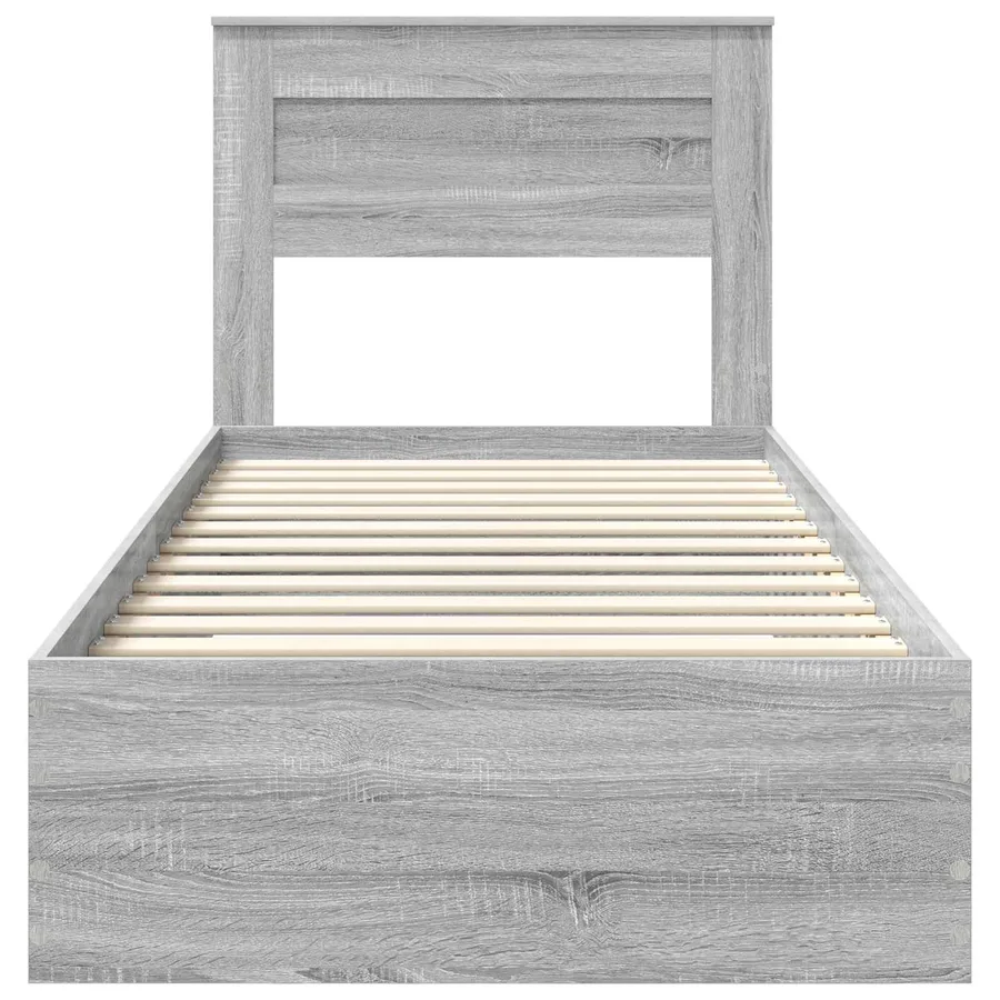 Cadre de lit avec tiroir Sonoma Gris et Argent 75 x 190 cm - 7