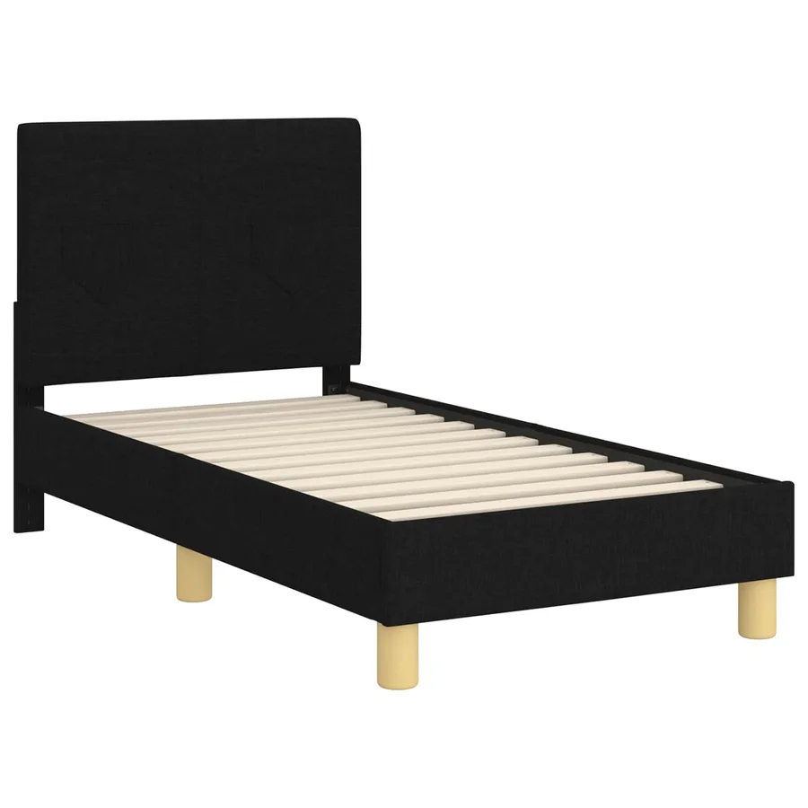 Cadre de lit pour tout-petit avec tête de lit Noir 70 x 140 cm - 4