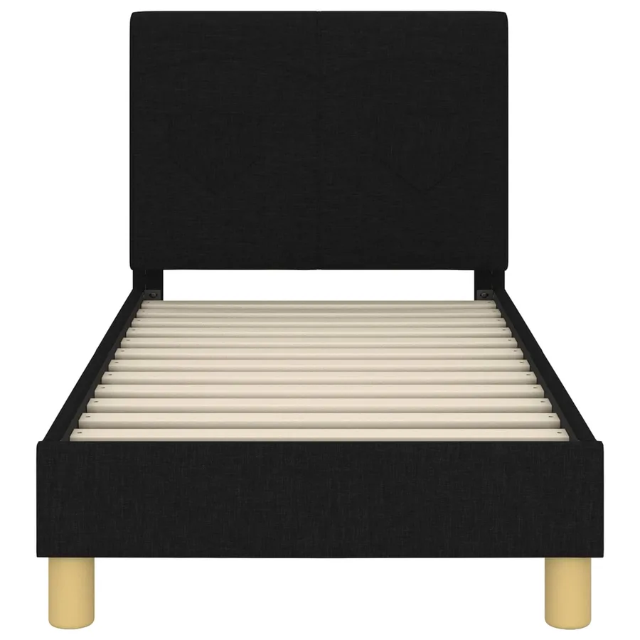 Cadre de lit pour tout-petit avec tête de lit Noir 70 x 140 cm - 5