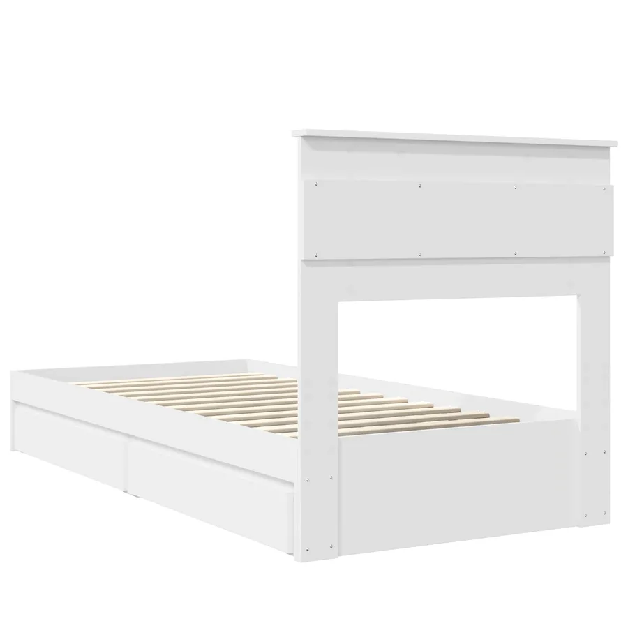 Lit de Rangement Blanc 75 x 190 cm Bois d'ingénierie - 10