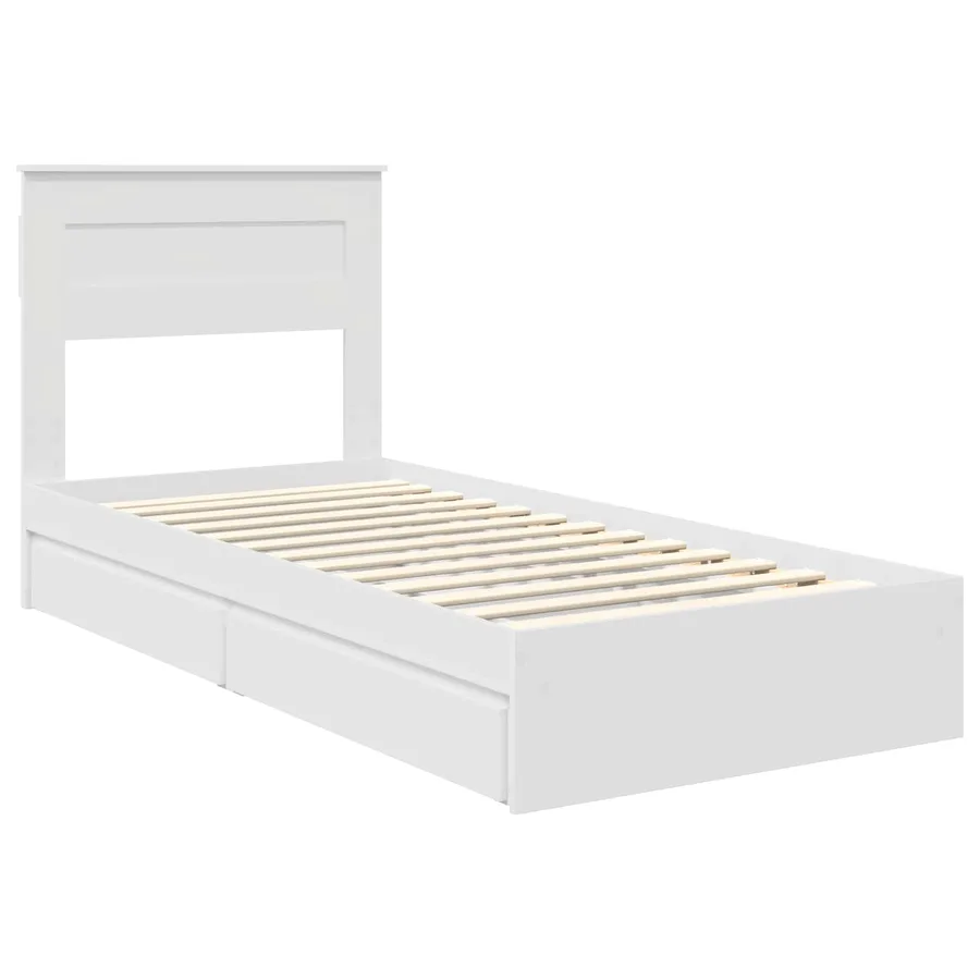 Lit de Rangement Blanc 75 x 190 cm Bois d'ingénierie - 4