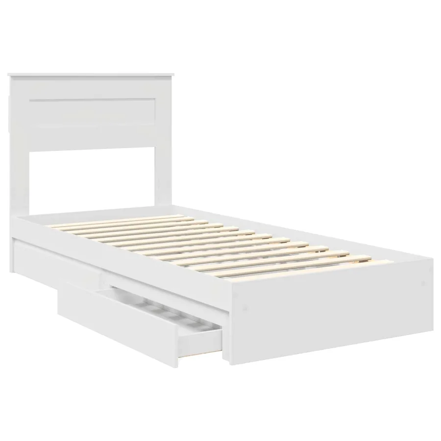 Lit de Rangement Blanc 75 x 190 cm Bois d'ingénierie - 5