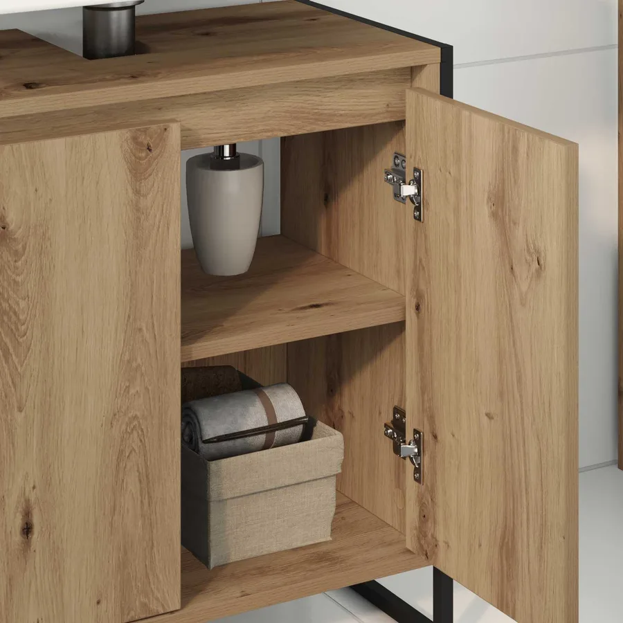Cabinet de salle de bain Chêne artisan 60 x 30 x 60 cm - 4