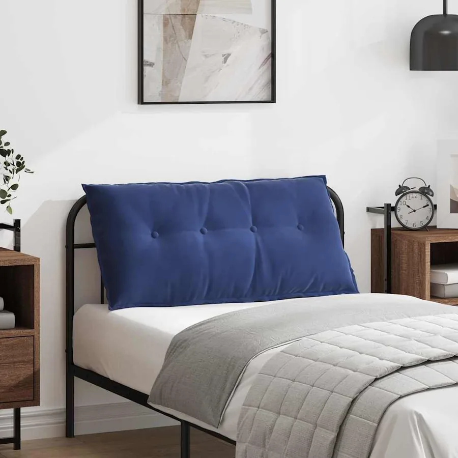 Coussin de Dos Bleu police 100 x 50 cm Tissu en velours côtelé