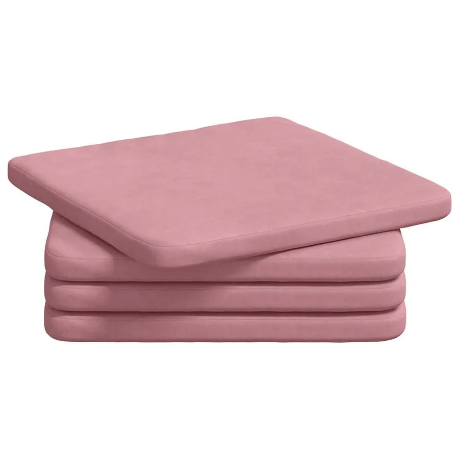 Coussins de siège 4 pcs Rose 40 x 40 x 3 cm Velours - 2