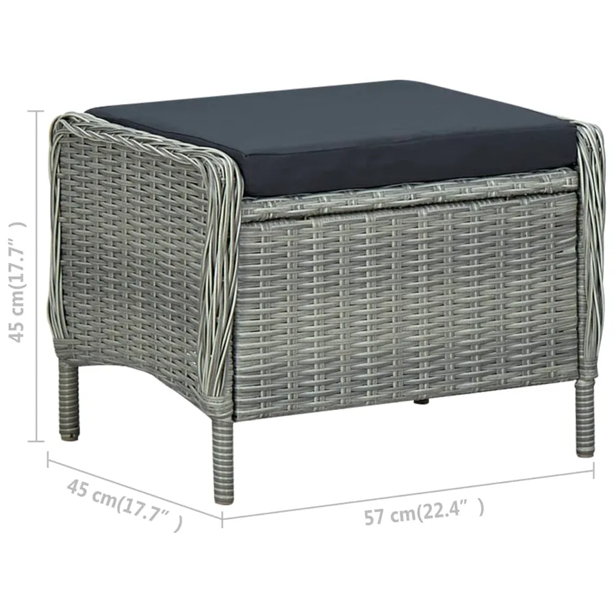 Ensemble à manger d'extérieur et coussins 9 pcs résine tressée - 19