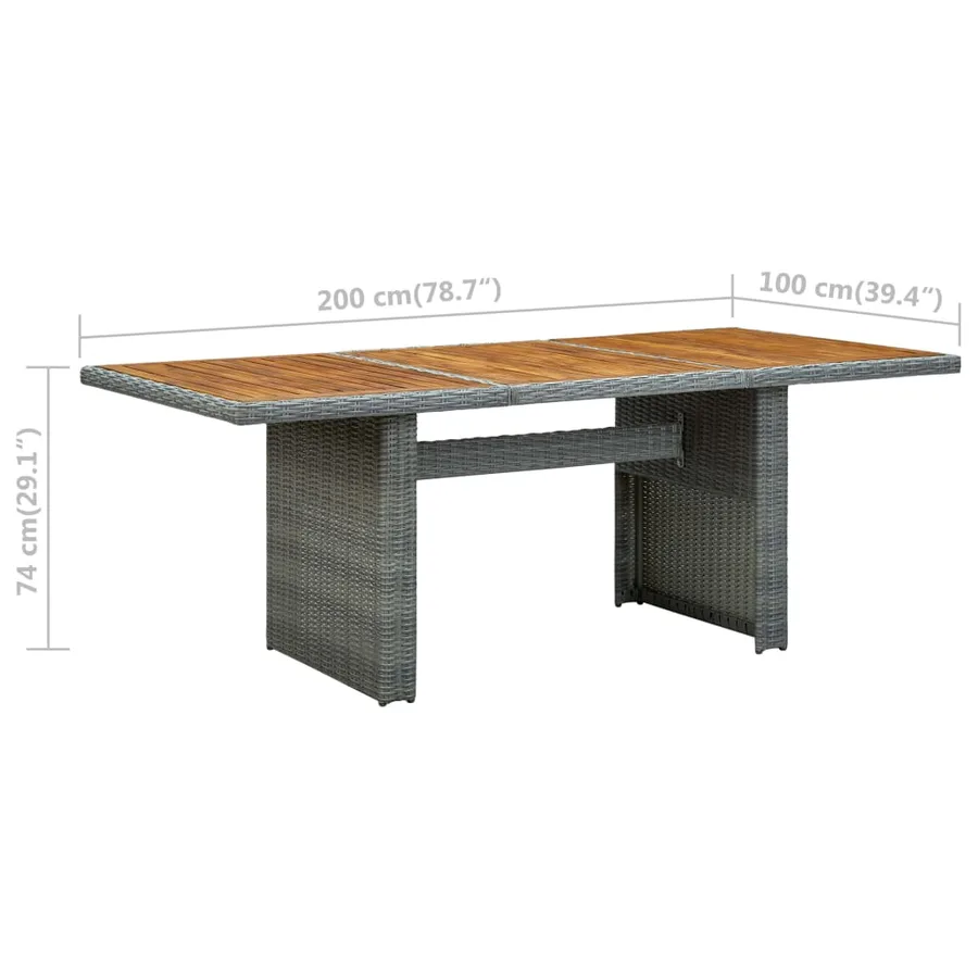 Ensemble à manger d'extérieur et coussins 9 pcs résine tressée - 20